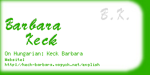 barbara keck business card